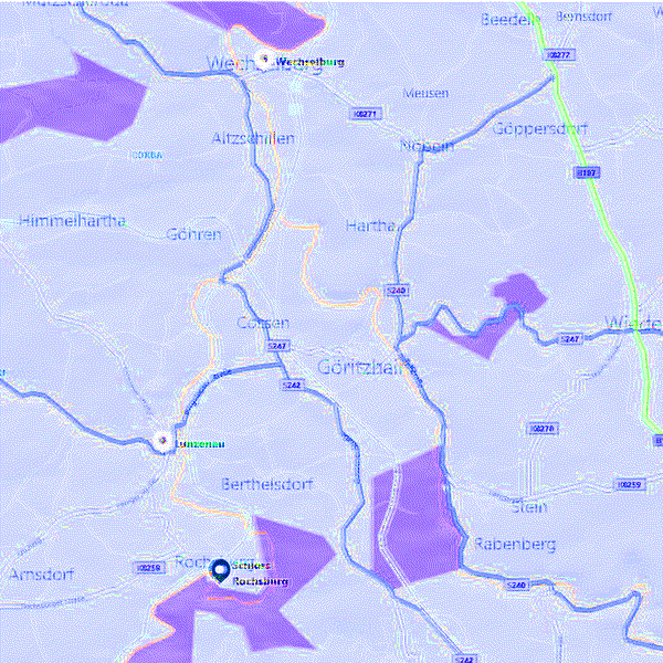 Glitched Map Wechselburg-Rochsburg