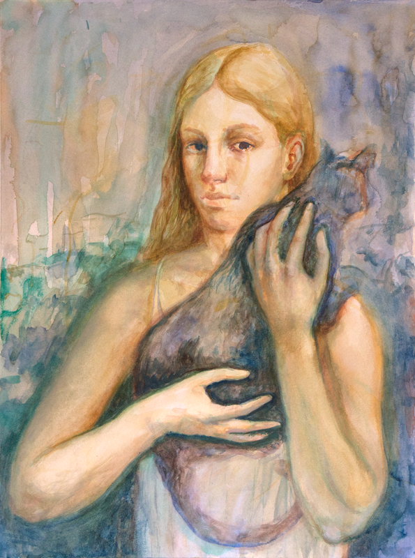 Mädchen mit Katze